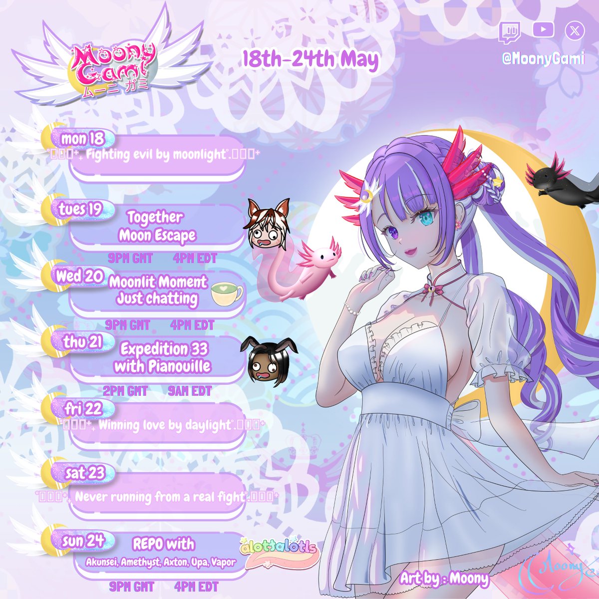 Moony🌙〡Celestial Axolotl Vtuber ♡ tweet media