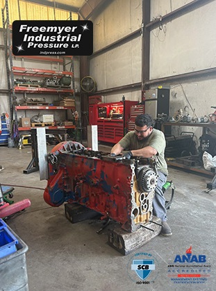 FreemyerLP's tweet photo. Two Cummins 15s coming together for a blender build — powered by precision, experience, and pride in the work. Big appreciation to Marco and Tommy for the craftsmanship and attention to detail that keep these projects moving.

Built in the ISO-certified Freemyer engine shop. https://t.co/9axHTIA5QI