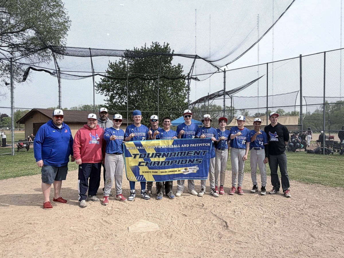 bldgeagle's tweet photo. Congrats @jacksonjhawks U14 on taking the 'ship in the silver bracket in the Whitnall tournament this wknd. The hard work has finally paid off; first tournament win. They outscored their opponents 44-7 over the weekend and didn’t allow a single hit in the two games on Sunday https://t.co/805Jy1Q8VT