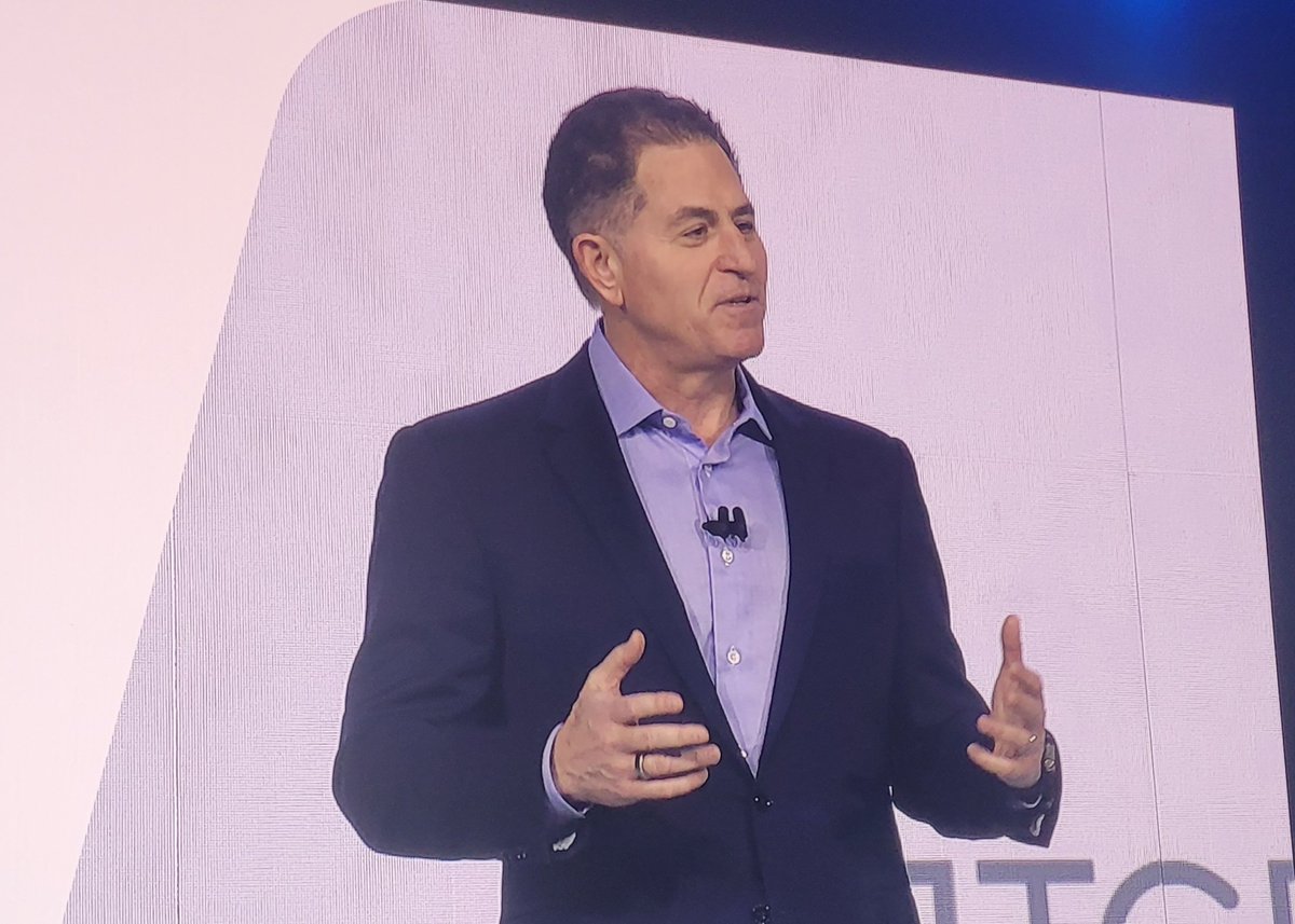 ChristaSemko's tweet photo. Kicking off #delltechworld hearing from @MichaelDell and customers on how @dell helps them solve the #AI execution gap, not just the ambition gap #iwork4dell https://t.co/R0uDmxJhQd