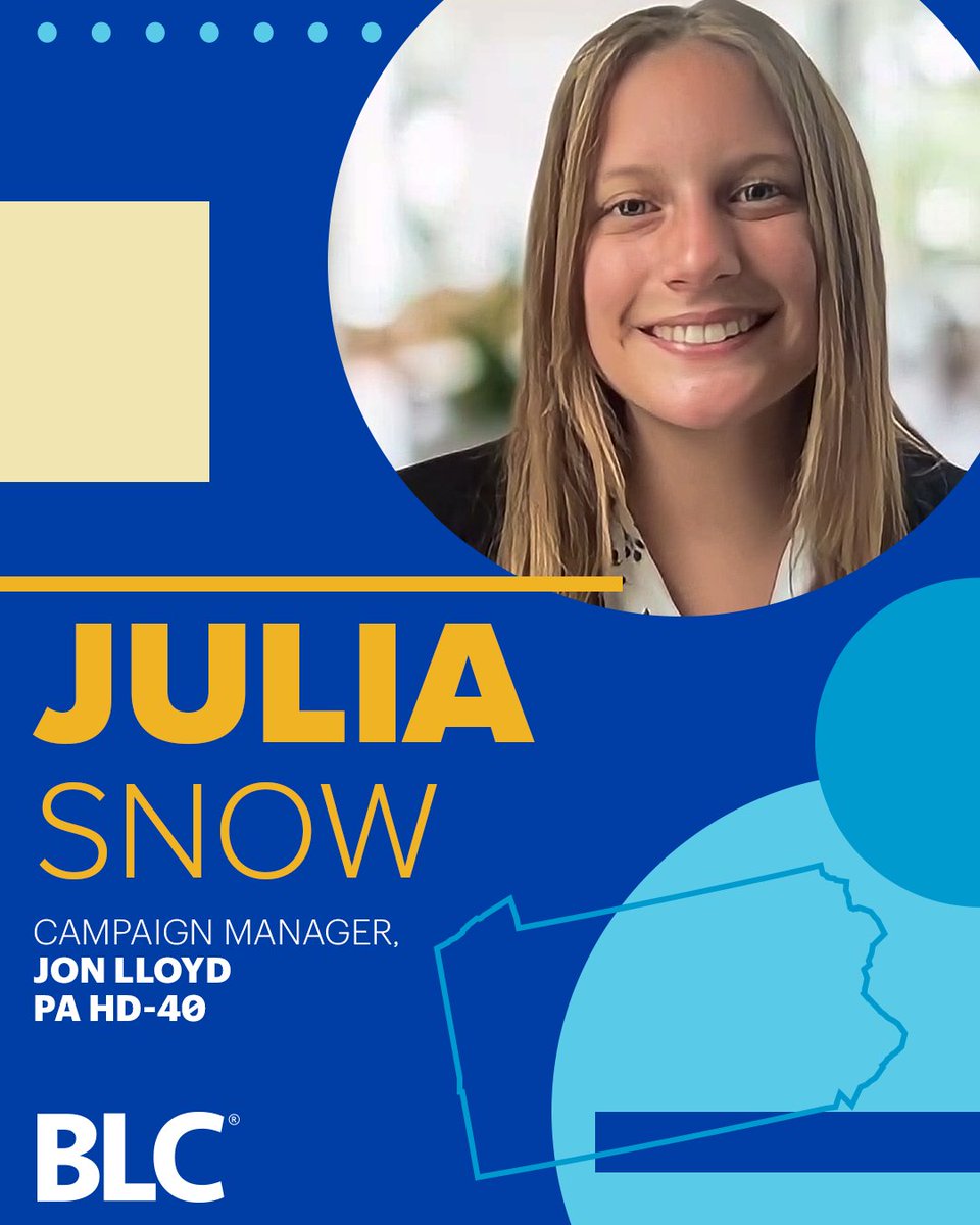 BLCleaders's tweet photo. Meet Julia Snow! Prior to joining BLC, Julia was the deputy campaign manager for a competitive district in VA that flipped in 2025. We’re excited to see Julia deliver a win in Pittsburgh this year to help expand the one seat margin in the PA House of Representatives! https://t.co/YG9GAmZMiC
