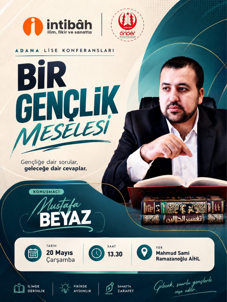 AdimDer01's tweet photo. Gençlerle Buluşmaya Devam Ediyoruz !

İntibah Derneği Başkanı ve Yönetim Kurulu Üyemiz Mustafa Beyaz'ın vereceği "Bir Gençlik Meselesi" temalı sohbet ve söyleşi programına siz de davetlisiniz. https://t.co/YSGfK9PIyP