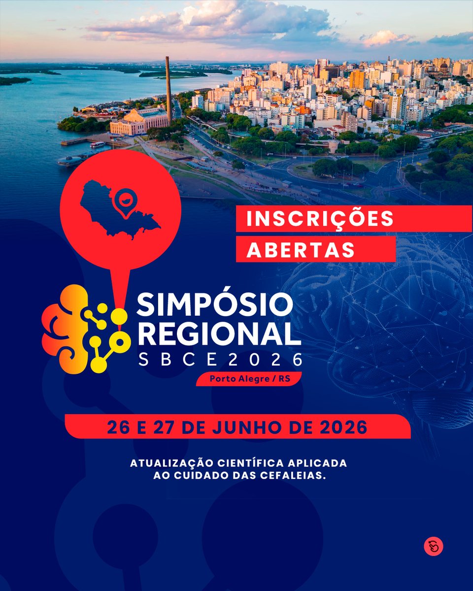 SBCefaleias's tweet photo. ⚠️ INSCRIÇÕES ABERTAS ⚠️

Nos dias 26 e 27 de junho de 2026, Porto Alegre recebe o Simpósio Regional de Cefaleia da SBCe.

⚠️ A participação é gratuita, com vagas limitadas a 40 inscritos e confirmação por ordem de cadastro.

Garanta sua vaga agora:

🔗 https://t.co/gmju4tGbX9 https://t.co/9nP1OGBvyy
