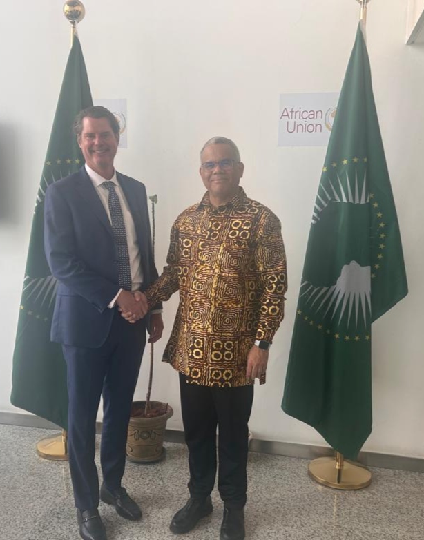 steveplalande's tweet photo. Honoured to meet Walter Parrs, Deputy Chief of Mission at the US Mission to the African Union in Addis Ababa, to discuss a US–Africa investment and trade platform. https://t.co/MDWcNIFu0i
