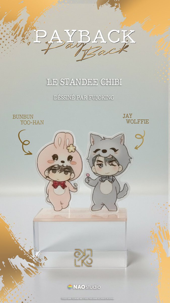 blAddictbyNao's tweet photo. 🌙🖤 Les voilà enfin… nos héros version chibi kawaii 🐺🐰
Jay & Yoohan débarquent en standee acrylique dans leurs pyjamas peluche préférés 👀✨
Entre le pyjama loup, les oreilles de lapin et leurs petites têtes adorables… on n’était clairement pas prêts 😭💫
Un bonus exclusif imaginé pour le Pack VIP Daddy Jay, avec une version ultra cute de nos deux bébous préférés 🖤
👉 Franchement… regardez-les.
Comment ne pas craquer ? 🥹
💬 Team 🐺 ou Team 🐰 ? 👀
#Payback #NAOStudio #BL #BoysLove #Chibi #Kawaii #Standee #Samk #Jay #Yoohan