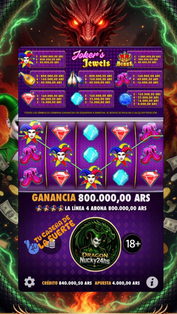 Octta_'s tweet photo. 🔥 ¡800.000 ARS en Joker’s Jewels!

Otra victoria importante en Dragon Nucky24hs.

Los premios no paran de caer.
¿El próximo sos vos?
Cargá y jugá hoy 🔥

🔗 App: https://t.co/xBSqlkfCj0

📲 Wsp: https://t.co/KoOVztfDi4 https://t.co/QY5eVNKn18