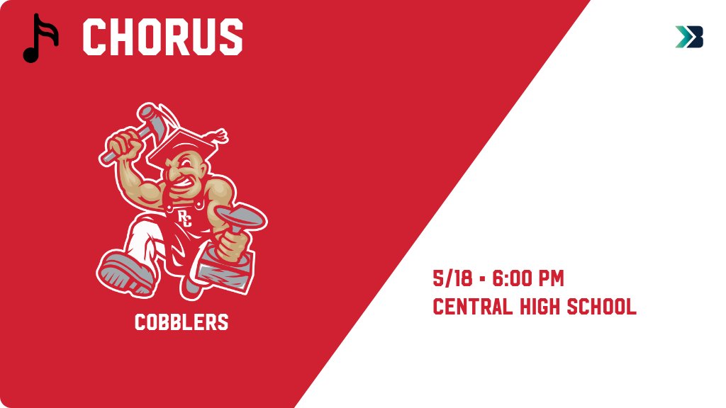 RCCobblers's tweet photo. Chorus (High School) Game Day! - Check out the event preview for the Rapid City Central Cobblers. It starts at 6:00 PM and is at Central High School Theater. https://t.co/vbkIyqxE85 https://t.co/vKDzMPKjvN
