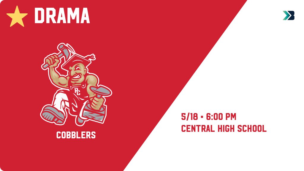 RCCobblers's tweet photo. Drama (Spring Play) Game Day! - Check out the event preview for the Rapid City Central Cobblers. It starts at 6:00 PM and is at Central High School Theater. https://t.co/KtM7z20Ptk https://t.co/Ksq3lUFiYn