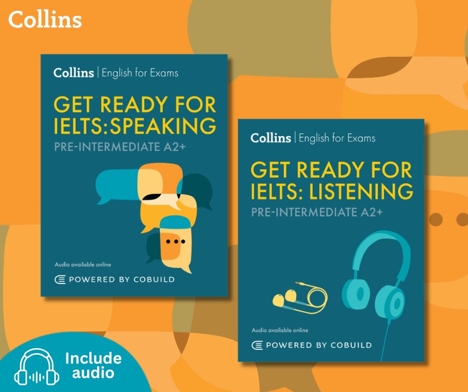 CollinsELT's tweet photo. New editions of the Get Ready for IELTS Speaking and Listening titles help learners prepare with confidence! These include a clear guided-learning approach, graded practice, model answers exam advice, audioscripts and online audio.
Explore: https://t.co/U8vuGgVGKx https://t.co/jPzvILJ5R6