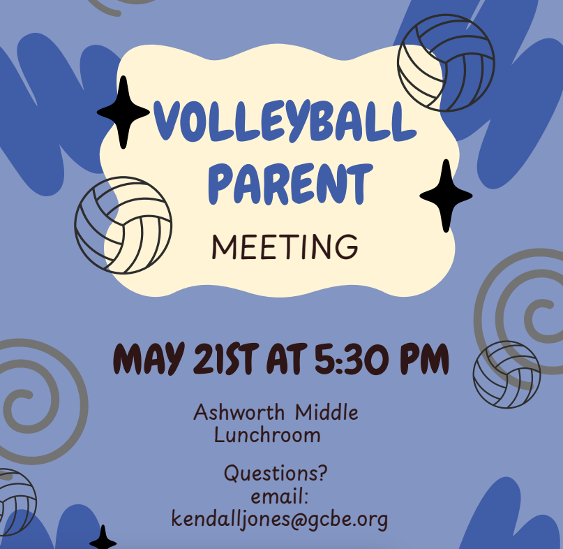 Ashworth_Middle's tweet photo. 🏐 Volleyball Parent Meeting
🗓️ May 21st @ 5:30 PM
📍AMS Cafeteria https://t.co/Di7ppoFvcL