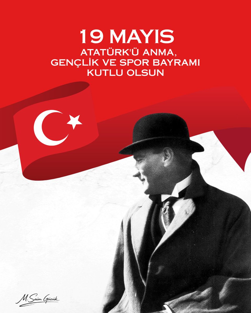 msaimgucuk's tweet photo. 19 Mayıs 1919’un umut ve mücadele ruhunu, gençliğin enerjisiyle yaşatmaya devam ediyoruz. Başta Mustafa Kemal Atatürk olmak üzere tüm kahramanlarımızı saygı ve minnetle anıyor; #19Mayıs #Atatürk’ü Anma, #Gençlik ve #Spor Bayramı’nı coşkuyla kutluyoruz. ❤️🤍🇹🇷 https://t.co/M2FDBdhNq0