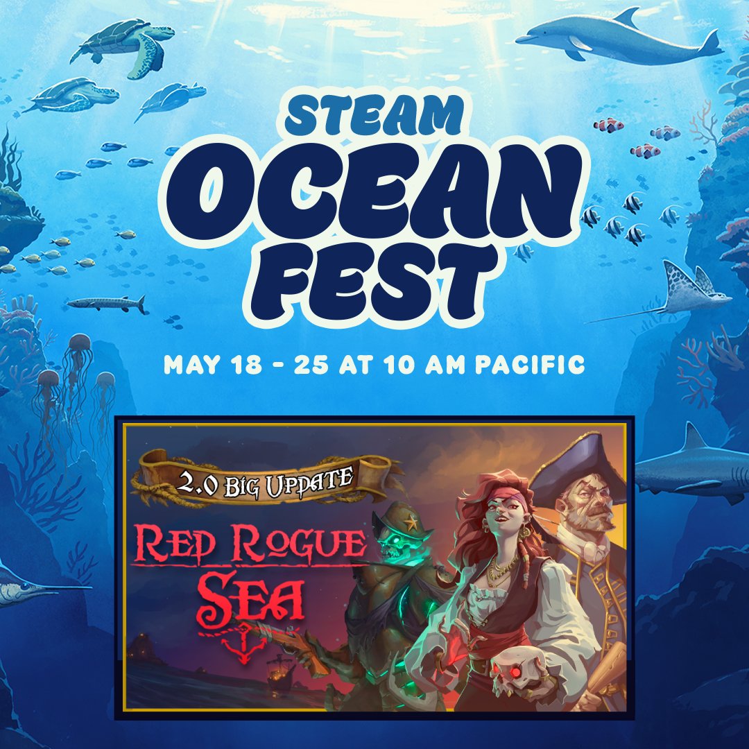 FiremageStudios's tweet photo. #Steam Ocean Fest is now live! And RED ROGUE SEA, with its recent 2.0 update, is taking part in it.

Are you a true strategist? Prove it in our turn-based pirate naval game: https://t.co/z9jQdpCYvH

#tactis #turnbased #roguelike #pirate https://t.co/rZgbMjwRpu