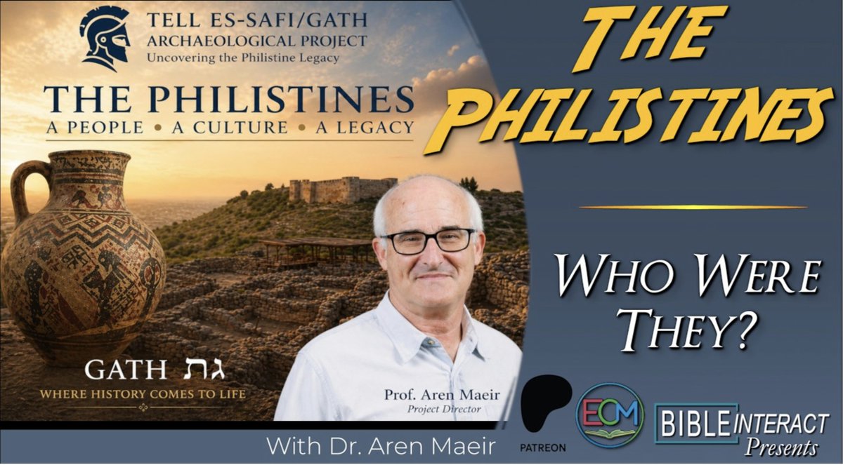 bibleinteract's tweet photo. In this episode of Biblical Archaeology from the Ground Down, we sit down with world-renowned archaeologist Aren Maeir. Widely identified with ancient Gath, one of the five major Philistine cities mentioned in the Bible.

Find this teaching and more here!  https://t.co/1nzAMLsqVp https://t.co/KVLsQSxYdw