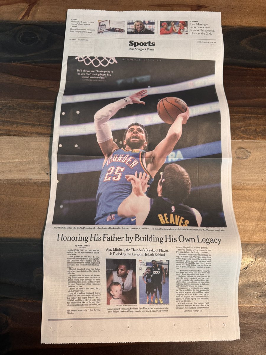 JoelXLorenzi's tweet photo. In today’s New York Times: the story of Ajay and Barry Mitchell, how a son’s mission became more meaningful, and what it’s taken to look like a budding star amid loss.

Read for free at the link below: https://t.co/qp8cuVTyD5