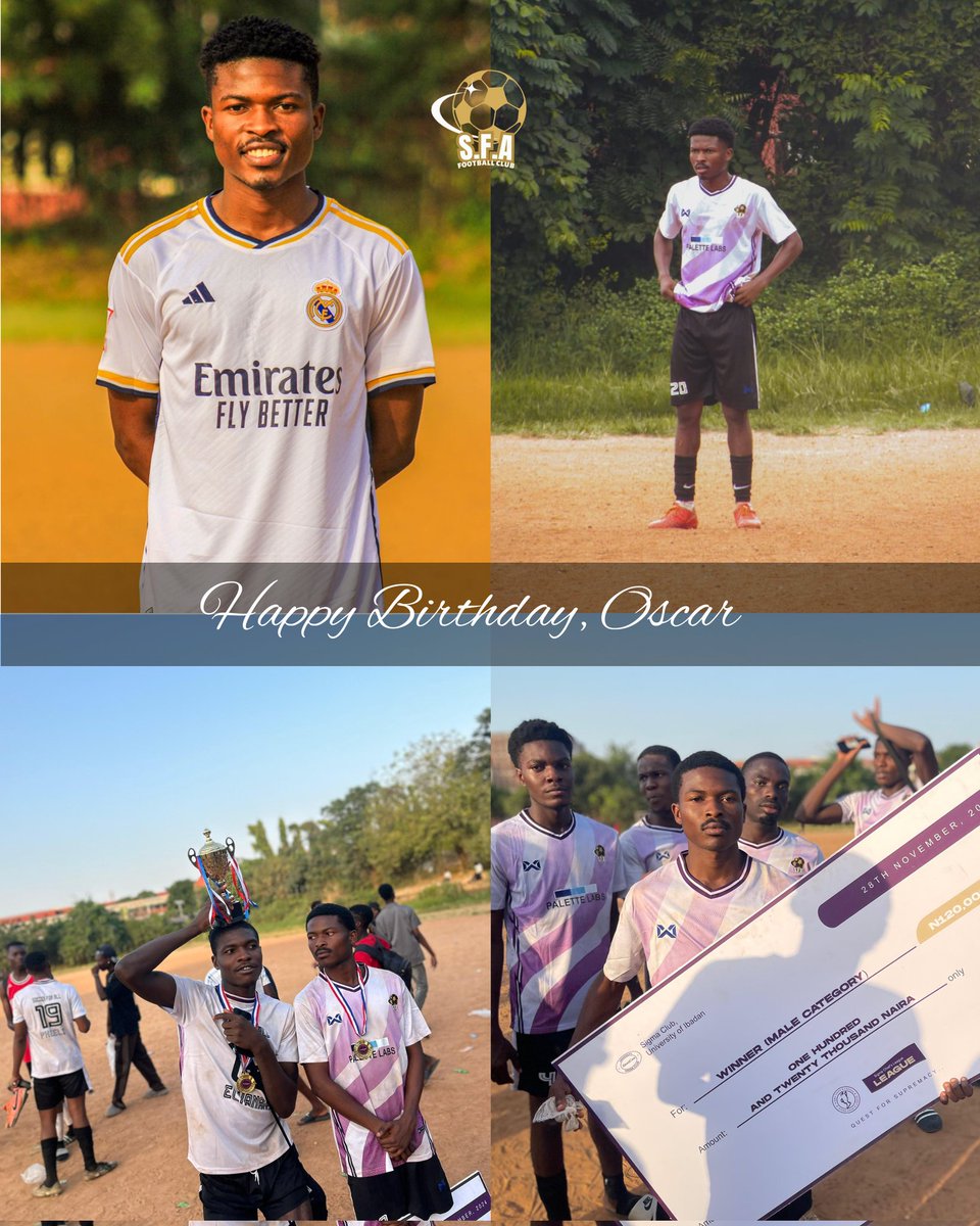SoccerForAll_'s tweet photo. — The one and only Oscaaarrrrrrrrrrrr ✨..

Fmr. Sports Secretary Unibadan Students Union, fan favourite with the UI Pioneers and more importantly a vital part of our successive Sigma Cup triumphs 💫..

All the best in the new year Mr. DAN⚡⚡ https://t.co/jS1XlG1ftX