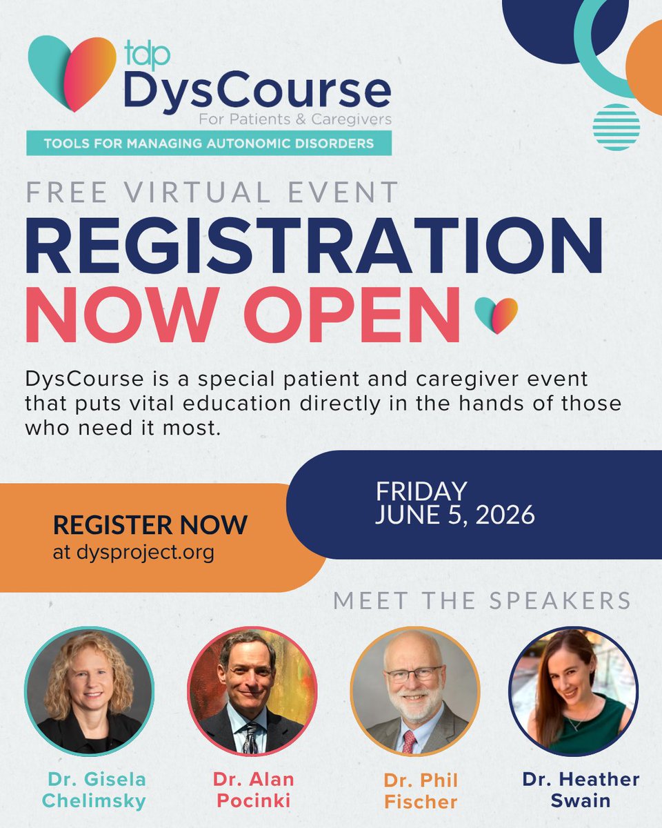 dys_project's tweet photo. Meet the Speaker: Dr. Heather Swain 💙 

Join us June 5 for DysCourse. Dr. Swain will share PT tips for POTS and dysautonomia, including ways to build strength, improve activity tolerance, and support daily life.

Register through our IG bio or DysCourse ‘26 highlight.

#POTS https://t.co/ruqzWu1oSm