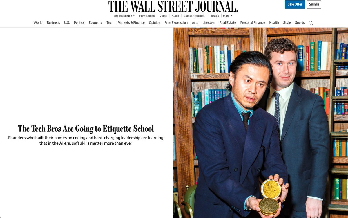 slow's tweet photo. After AGI, all there is left is etiquette... 

@WSJ gets it... https://t.co/Db9FJd6kza