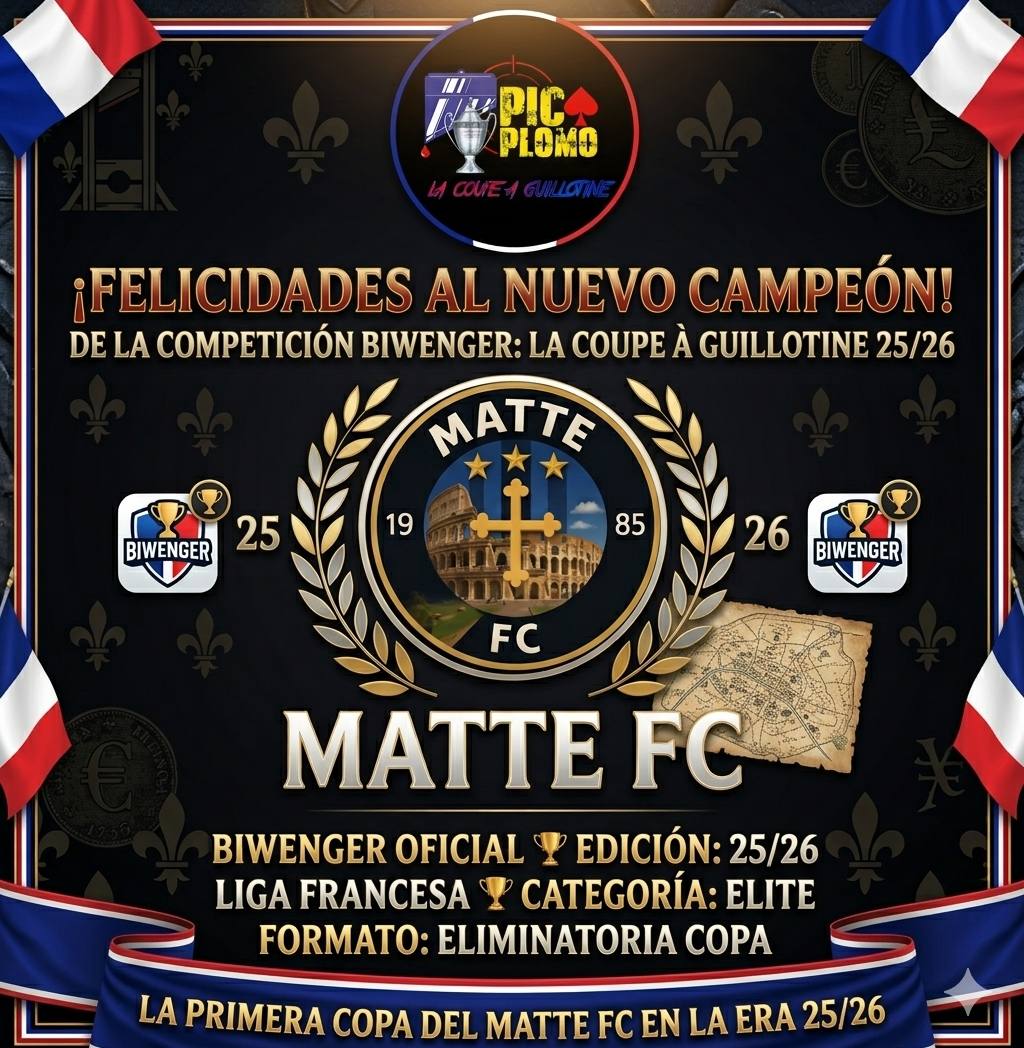 LNBpop's tweet photo. ¡No dejó títere con cabeza! 🔪⚽️ La Copa Au Guillotin ya tiene dueño. @matterl6  ¡Felicidades al campeón por cargarse a todos los rivales y llevarse el título! 🏆🇫🇷🔥

#lnb #biwenger #picaoplomo https://t.co/76K3G2lBvv