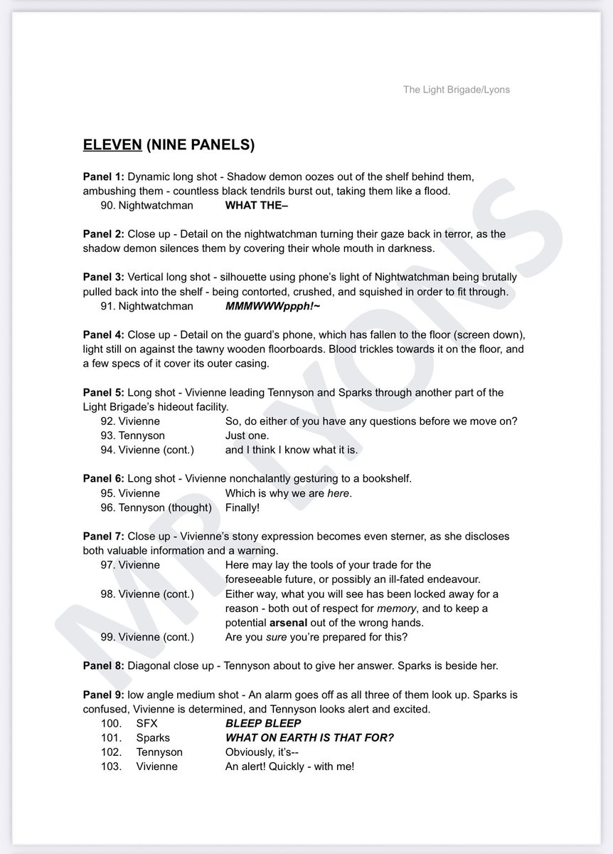 mrlyonswriter's tweet photo. THE LIGHT BRIGADE - Demo Script - Part 3
Read the full script on the website.

#comicbooks #superhero #newcomic #comicwriter #comicbooklovers #feed #gothic #superhuman #originalwriter #comics #x #writing #eldritch #newtalent #comics #script #smallbusiness #yp #writersonx https://t.co/8VD5nmIXcc