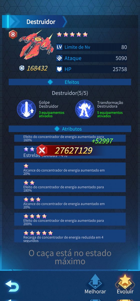 EnjiTsuji's tweet photo. FINAL UPGRADE 🛩⚒️🌟 (100%)

SHIP 'Fighter' DESTROYER reach RAINBOW-STARS [⭐️⭐️⭐️⭐️⭐️] (18/05/2026);

PWR: +27.6 Million.

#WingFighter https://t.co/TAvOK6X2at