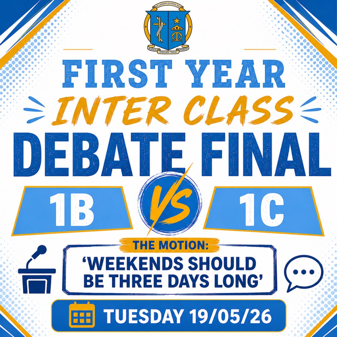 MeanscoilMhuire's tweet photo. We wish both teams the very best of luck as they prepare to present their arguments and showcase their debating skills. 🗣️💭

#DebateFinal #FirstYear #StudentVoice #Debating https://t.co/GVeAZzAmDl