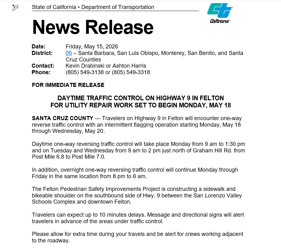 Caltrans Central Coast (District 5) tweet media