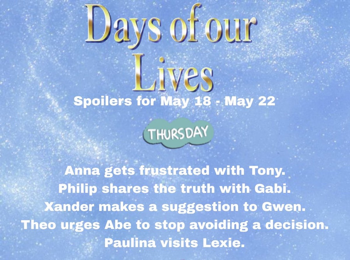 Mama_Hooch's tweet photo. #MondayPreview Tony @ThaaoPenghlis and Anna @LeannHunley are back on Thursday! Now just why is Anna frustrated with Tony? I think Anna is set to cause some trouble. And look they are out in public for once…and no suit for Tony! #unbuttoned #thatchest #moretonyplease #Days https://t.co/3QrFXCgiV8