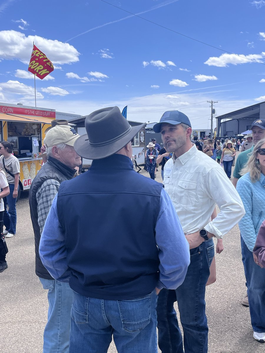 SethBodnarForMT's tweet photo. There's nowhere quite like the Bucking Horse Sale. 75 years of Montana grit, tradition, and community, and this year, I got to be part of it.

Got to meet and talk with so many incredible folks in Miles City this weekend. And what they told me matters.

Ranchers worried about what the Big Beautiful Bill will do to rural healthcare because when the nearest hospital is already 60 miles away, cutting Medicaid isn't an abstraction. It's life and death.

Farmers watching their input costs climb with every new tariff announcement, doing the math on whether next season will make ends meet.

And just about everyone is exhausted by a political system that keeps picking fights instead of solving problems.

Montana deserves a Senator that can cut through the partisan noise and deliver real solutions to real problems.

Follow @SethBodnar for more.

#declareyourindependence #mtsen #montana