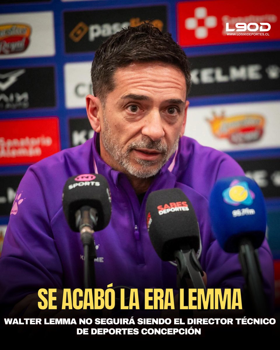 los90deportes's tweet photo. Fin del ciclo 🦁
Según información de @adnchile Walter Lemma fue cesado de la banca lila tras los malos resultados.
El estratega argentino solo cosechó una victoria en 10 partidos jugados.
¿Quién debería tomar el fierro caliente en Deportes Concepción?
#L90D https://t.co/LJJEIjcEEu