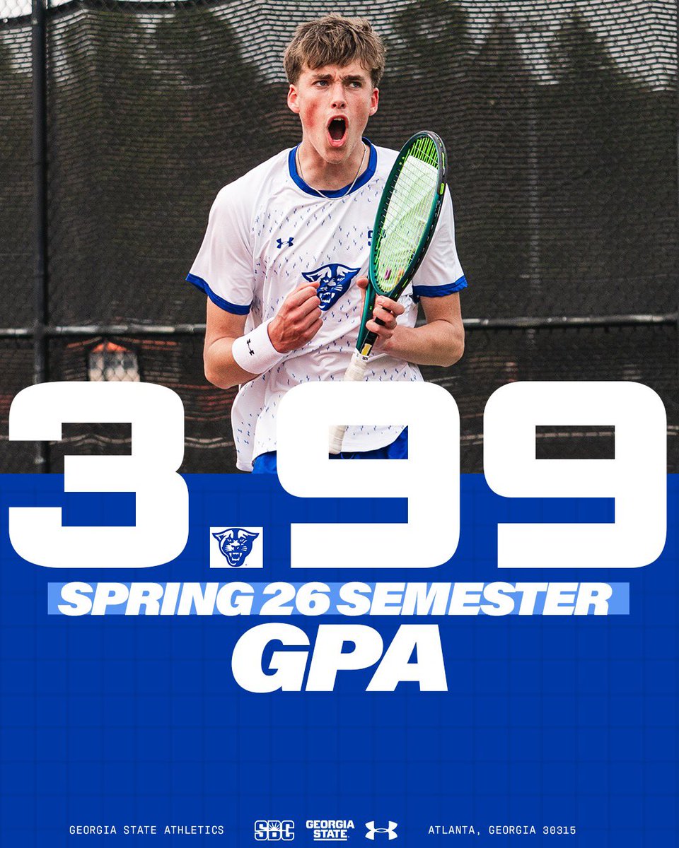 GSU_MTennis's tweet photo. Setting the standard on and off the court 📝

#LightItBlue https://t.co/h4j2YCjmrc