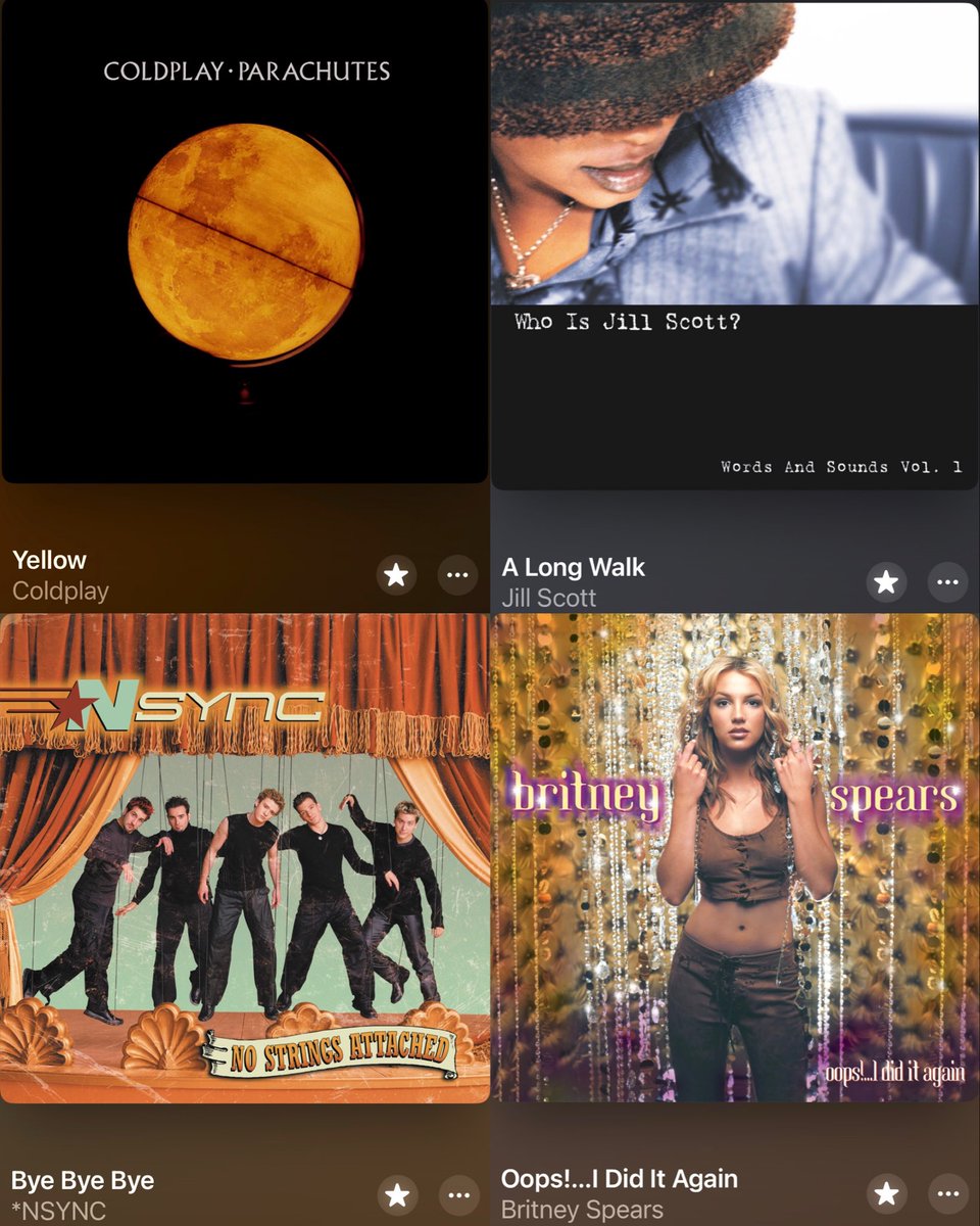 METAVERZUZ's tweet photo. Save one song from 2000.

A) Yellow — Coldplay
B) A Long Walk — Jill Scott
C) Bye Bye Bye — *NSYNC
D) Oops!…I Did It Again — Britney Spears https://t.co/Vo7EgVoKgI