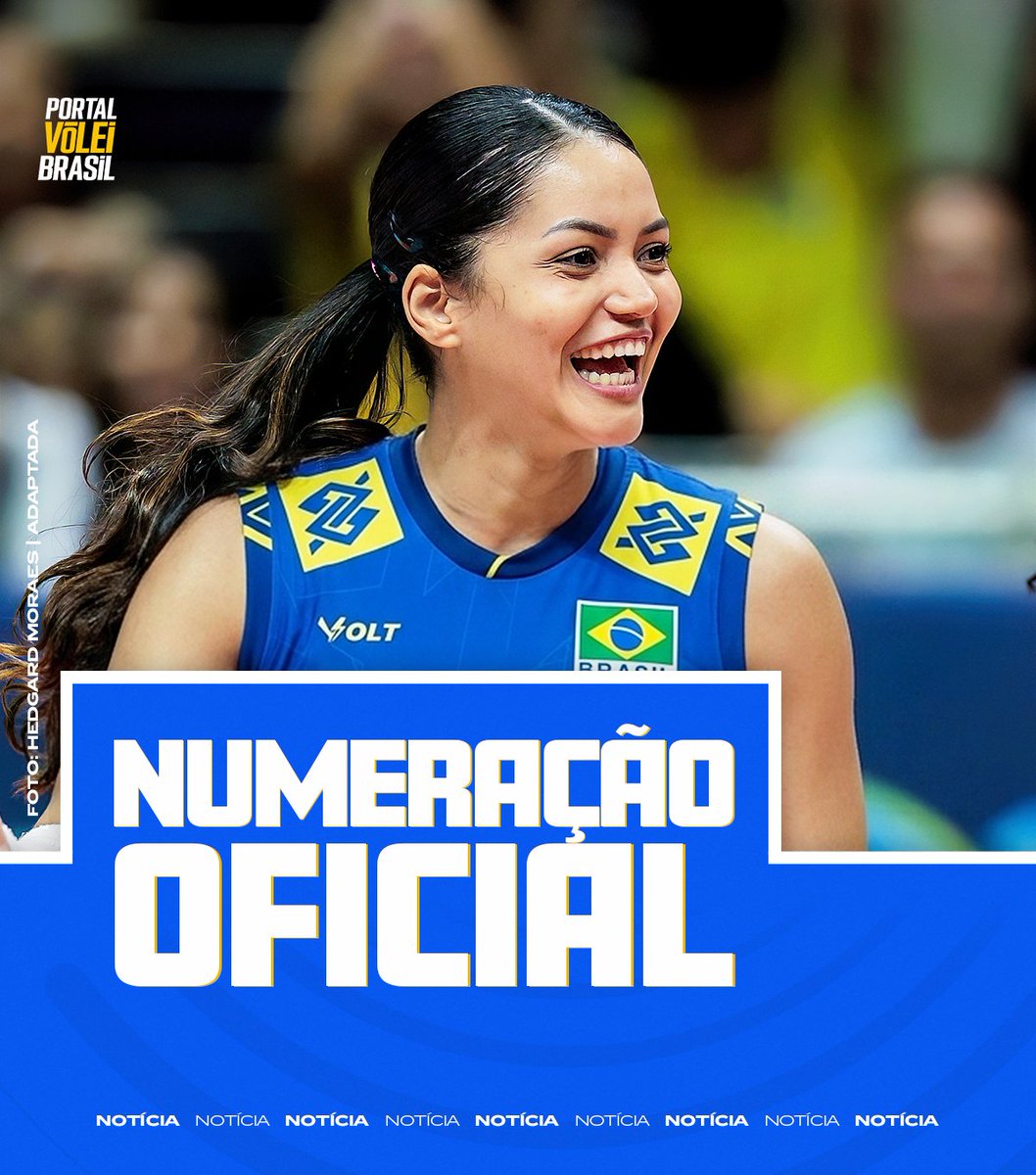 portal_volei's tweet photo. 🔢 NUMERAÇÃO OFICIAL!

A Volleyball World divulgou a lista oficial da numeração que as atletas usarão na VNL Feminina 2026. Ao todo são 30 inscritas, mas nem todas serão convocadas para disputar a competição, abaixo temos a listagem completa com o número de cada uma ⤵️

• 01 Bruna Costa 
• 02 Diana Duarte
• 03 Macris Carneiro
• 04 Lorena Viezel
• 05 Natinha Araújo
• 06 Nyeme Costa
• 07 Rosamaria Montibeller
• 08 Julia Kudiess
• 09 Roberta Ratzke
• 10 Gabi Guimarães

• 11 Luzia Nezzo
• 12 Sabrina Machado
• 13 Vivian Lima
• 14 Ana Cristina Menezes
• 15 Helena Wenk
• 16 Kisy Nascimento
• 17 Julia Bergmann
• 18 Jheovana Emanuele
• 19 Tainara Santos
• 20 Maiara Basso

• 21 Karina Barbosa
• 22 Marcelle Arruda
• 23 Drussyla Costa
• 24 Kika Motta
• 25 Jaque Schmitz
• 26 Larissa Besen
• 27 Lanna Gomes
• 28 Lívia Santos
• 29 Paulina Souza
• 30 Kenya Malachias
_________________

Temos algumas curiosidades em relação a lista da edição 2025, confira abaixo ⤵️

◽ A levantadora Bruna Costa foi inscrita com o número 01, que na edição anterior pertenceu a central Lanna Gomes e que em edições passadas foi usado pela líbero Nyeme Costa;

◽ A líbero Natinha Araújo retorna a seleção e usará a camisa 05, que em 2025 foi usada pela ponteira Aline Segato. Em outras oportunidades na seleção, Natinha usou a número 14;

◽ Nyeme Costa retorna a seleção e volta a usar a camisa 06, em parte do último ciclo ela cedeu o número para a central Thaisa Daher e passou a usar o número 01;

◽ A ponteira Ana Cristina Menezes não usará mais a camisa número 12. Na listagem, a atleta aparece com o número 14, o mesmo número que o seu noivo Maicon França usa;

◽ A herdeira do número 12 será a oposta Sabrina Machado, que em 2025 foi inscrita com o número 23;

◽ Marcelle Arruda, que era a camisa 30 no ano passado, usará a camisa 22, que na última temporada pertenceu a também líbero Laís Vasques.