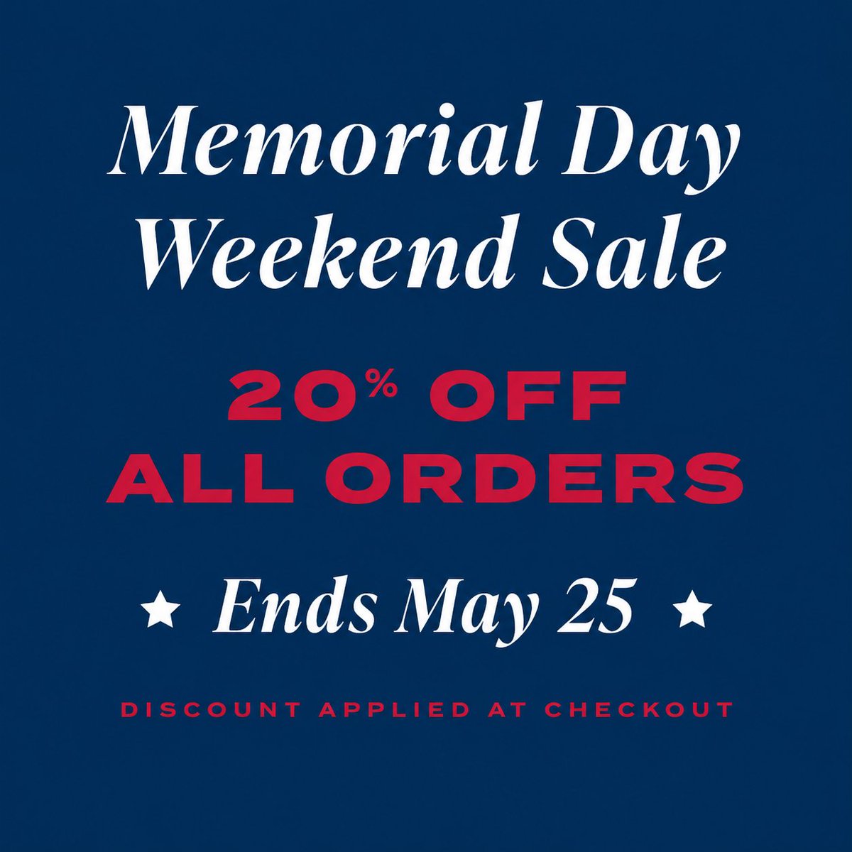 DapperClassics's tweet photo. ENDS TODAY - Memorial Day Sale
Shop now and save 20% on all orders!
https://t.co/kmUgtzV1le #dapperclassics #menswear https://t.co/Nl9BUdpVFV
