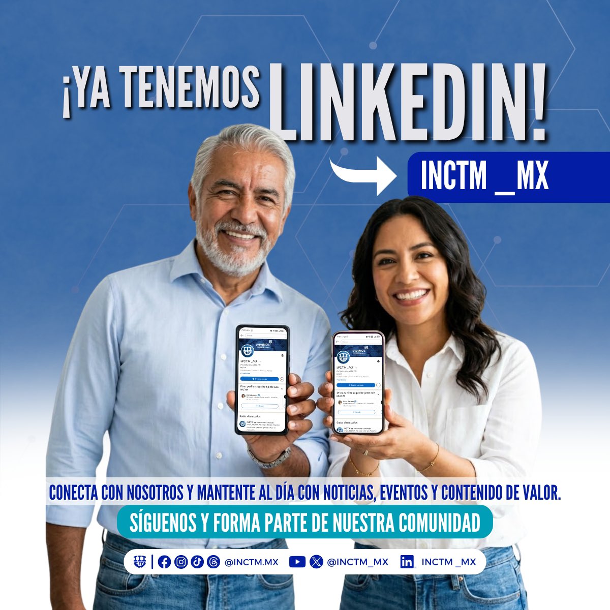 INCTM_MX's tweet photo. ¡Ya estamos en LinkedIn! 💙
Investigación, datos y perspectiva sindical sobre el futuro del trabajo — ahora también en el espacio donde se mueven aliados, academia e instituciones.
Síguenos: https://t.co/jZWELymEqJ

#INCTM #CTM #FuturoDelTrabajo #TransiciónDigitalJusta https://t.co/1Z4Ix5qFkU