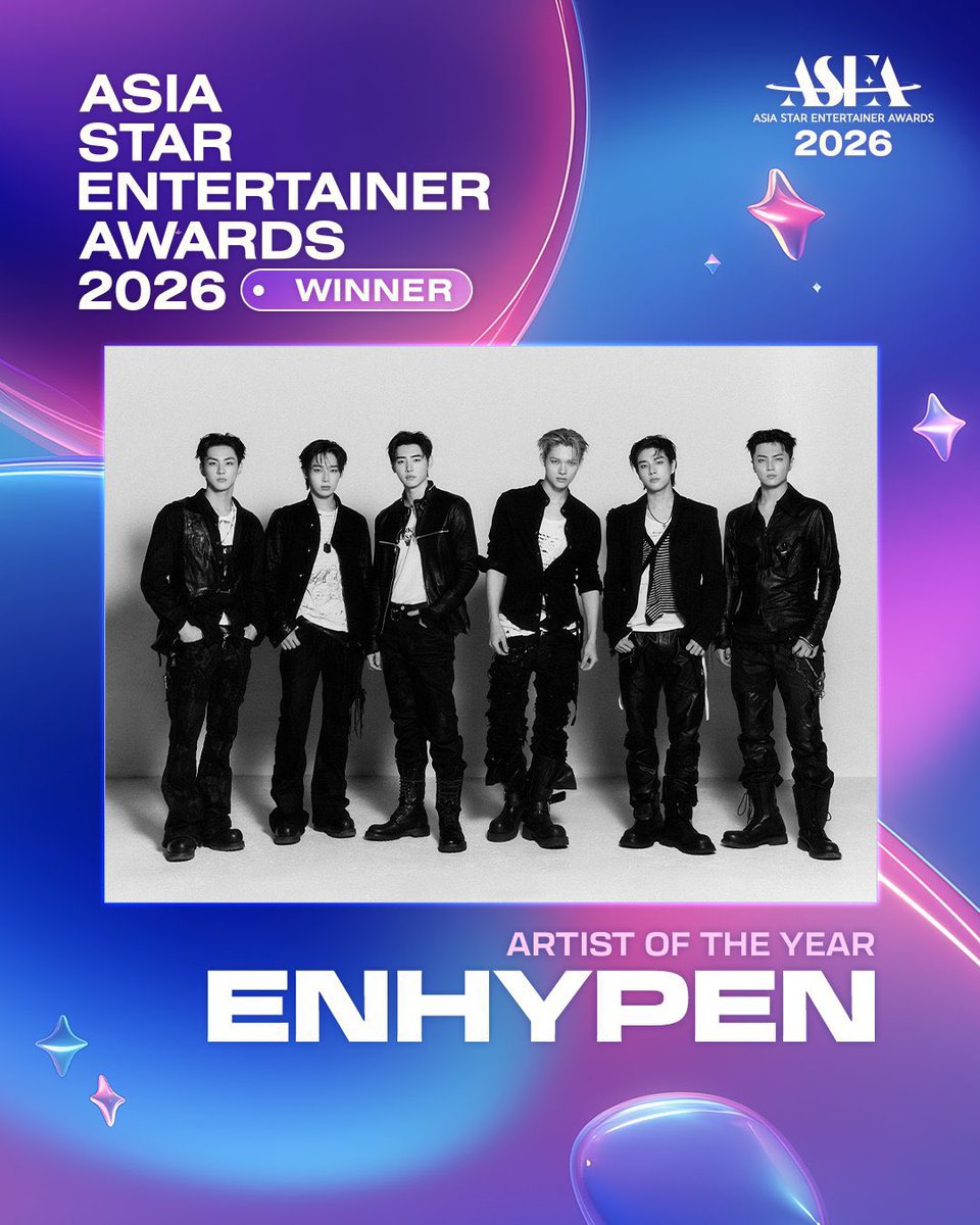 Enhypen_wi's tweet photo. ENHYPEN Awards at ASEA 2026

Artist of the Year (Daesang)
Album of the Year (Daesang)
The Platinum Award

@ENHYPEN #ENHYPEN https://t.co/Ojye1wnryP