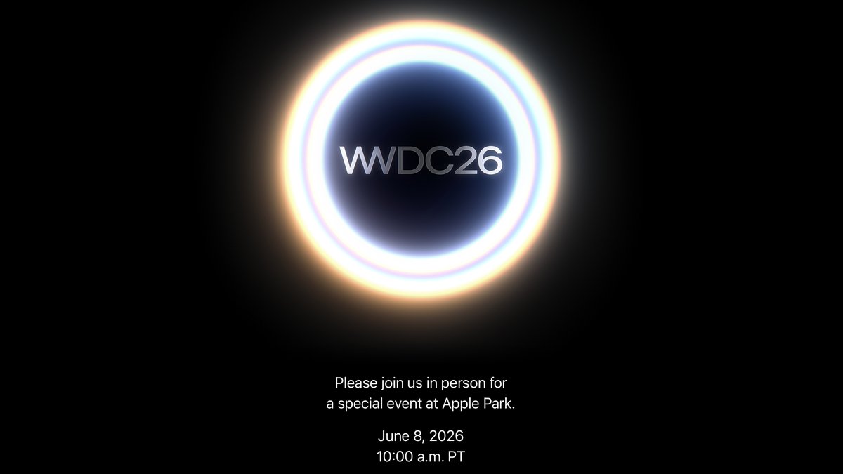 MacRumors's tweet photo. Apple Announces WWDC 2026 Schedule, Sends Media Invites https://t.co/KNwBYv5nzT https://t.co/Cgq2mkaOus