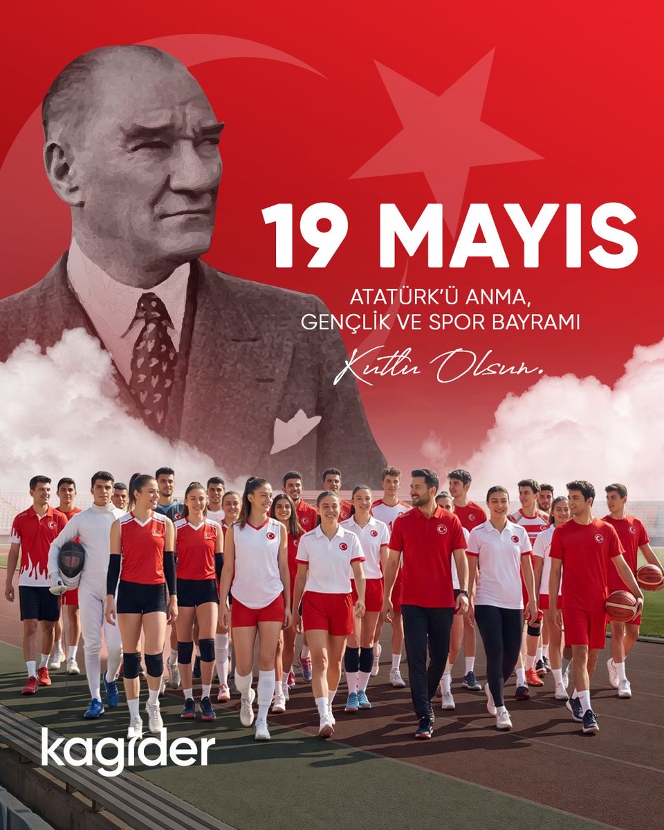 kagider's tweet photo. Gazi Mustafa Kemal Atatürk’ün gençliğe emanet ettiği bu anlamlı günü, aynı inanç ve kararlılıkla geleceğe taşıyan tüm gençlerimizi yürekten selamlıyoruz.​

19 Mayıs Atatürk’ü Anma, Gençlik ve Spor Bayramı’nı saygı ve gururla kutlarız.​

#KAGİDER https://t.co/rLh8Yz9C84
