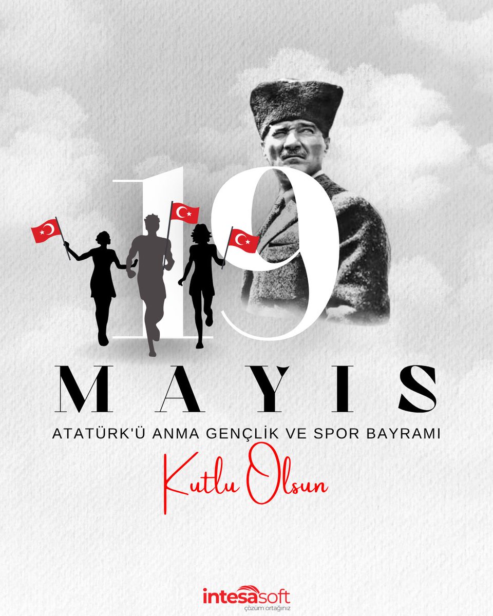 intesasoft's tweet photo. 🇹🇷 19 Mayıs Atatürk'ü Anma, Gençlik ve Spor Bayramı'mız kutlu olsun.

Bu anlamlı günde, bağımsızlık yolunda yakılan meşaleyi ve gençliğe duyulan sonsuz güveni bir kez daha saygıyla anıyoruz.

Geleceği inşa eden tüm gençlerin bayramı kutlu olsun.

#19Mayıs #GençlikVeSporBayramı https://t.co/M2foSbppz5