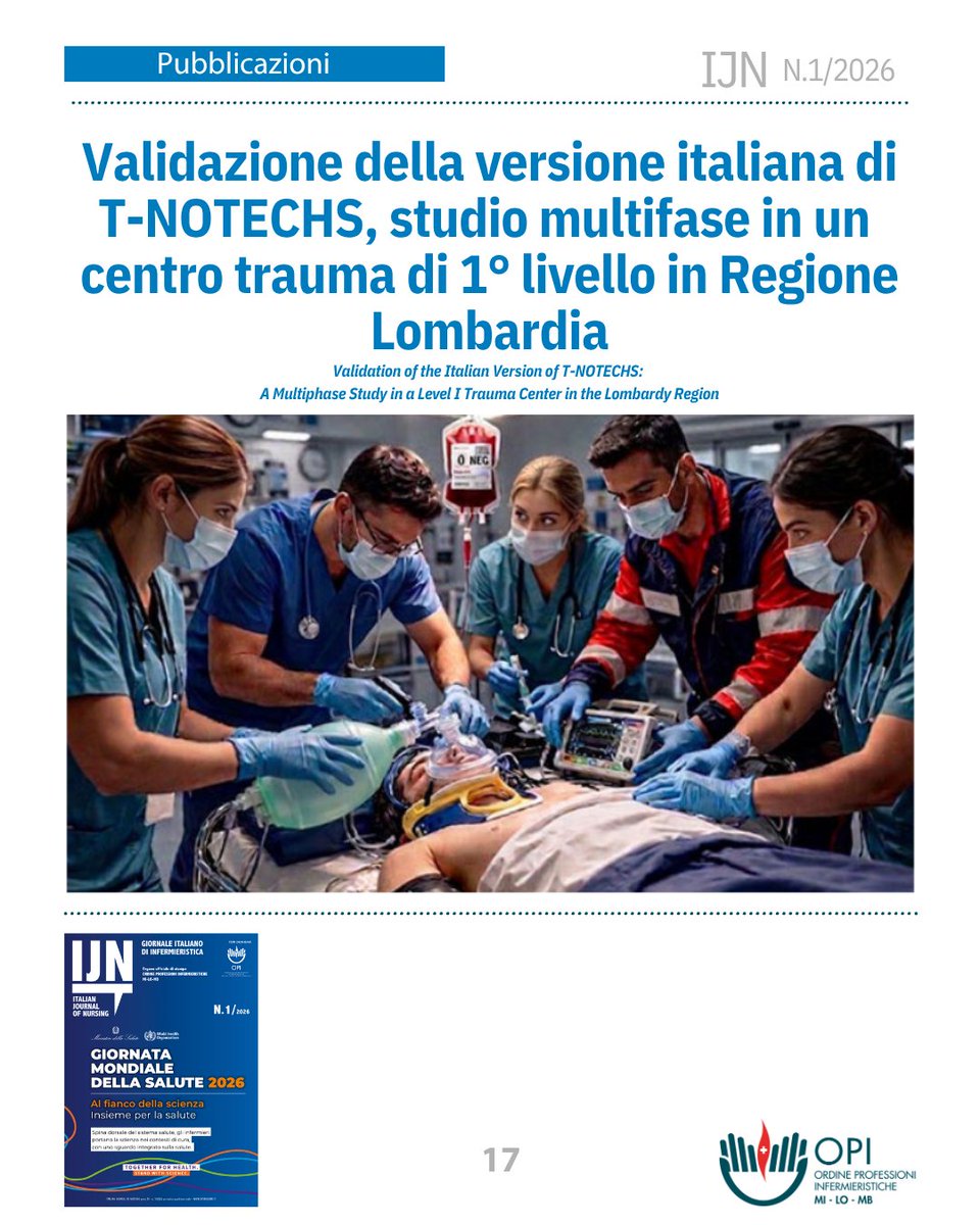 IJNursing's tweet photo. Validazione della versione italiana di T-NOTECHS

La comunicazione, la leadership e il lavoro di squadra sono elementi decisivi nei contesti ad alta intensità assistenziale.

📖 Leggi l’articolo completo su IJN.
👉 https://t.co/kEXBnKosai
.
.
#ItalianJournalofNursing #IJNItalia https://t.co/aUjEnJeM5W