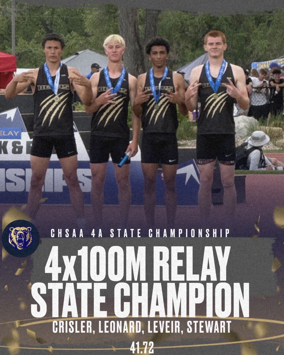 TaydenLevier's tweet photo. What a Weekend!!Winning in CHSAA State Track and Field in the 4x1 with a time of 41.72(School Record) and placing second in the 4x2 (School Record) I’m beyond blessed to have had this opportunity and to compete

@Coach_ZC @PalmerRidgeFB @CoachX_FB @DGrob_ @BenLoPrimo https://t.co/lYpZ7woGFa