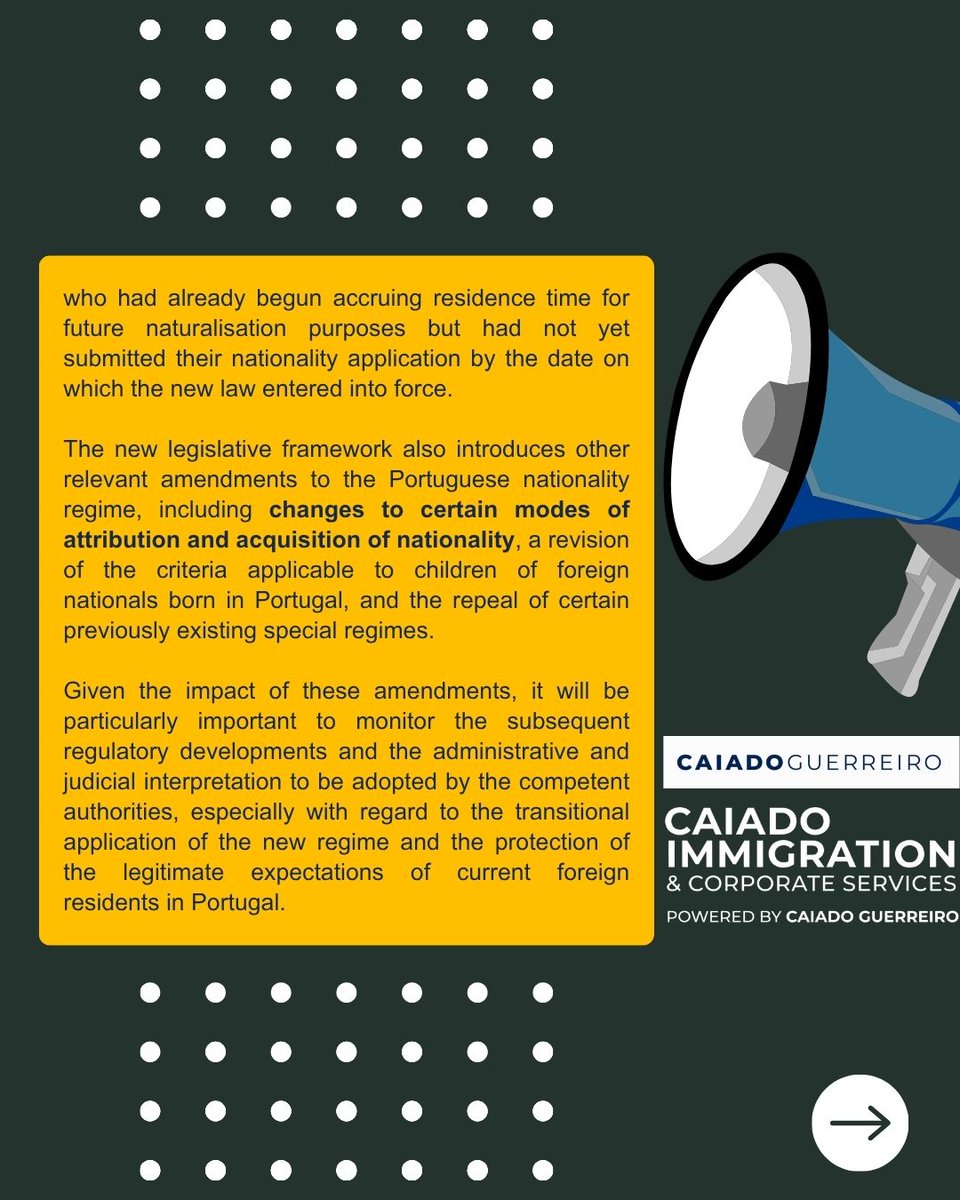 CImmigrationCS's tweet photo. Portugal’s new Nationality Law was officially published today in the Diário da República.

The changes may significantly impact foreign residents and Golden Visa investors, particularly regarding residence periods for naturalisation.

https://t.co/2ctl60OCBH https://t.co/PXrlanFI9E