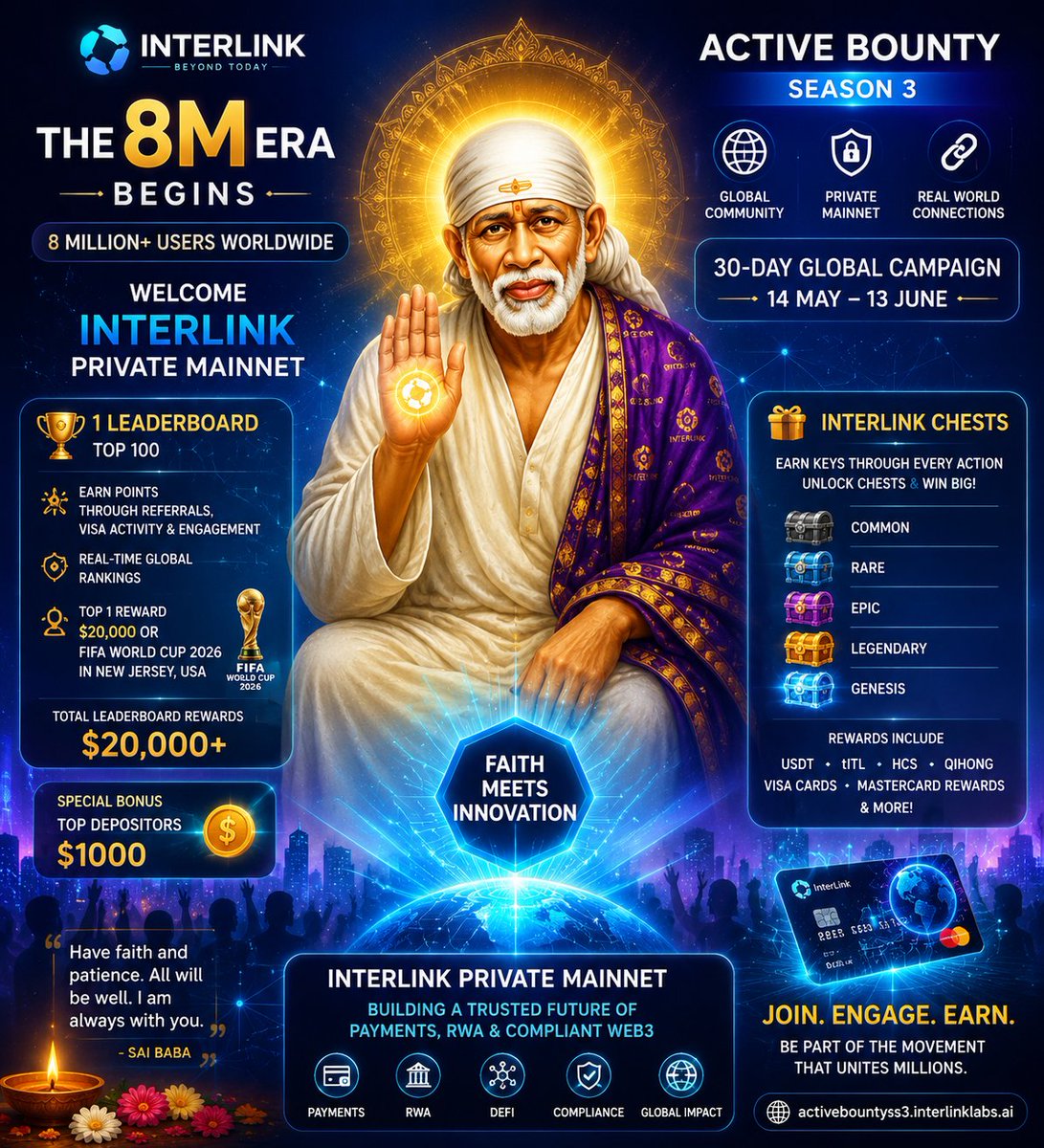 MeenaP271941's tweet photo. 🌟 Faith Meets Innovation 🚀
The #8MEra has officially begun with @InterLinkLabs 🌐✨

🙏 Guided by positivity.
⚡ Powered by Web3 innovation.
🌍 Connecting 8 MILLION+ users worldwide.

🎆 ACTIVE BOUNTY SEASON 3 is LIVE!
#InterLink #ITLG #ITL #ITLX #InterLinkAmbassador https://t.co/wH672toTlm