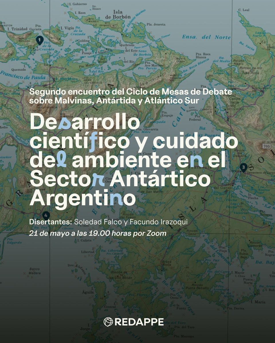 REDAPPE's tweet photo. ¿Querés profundizar en los fundamentos científicos y los desafíos actuales de nuestra soberanía? 🇦🇷

Sumate al ciclo de mesas debate con este segundo encuentro: "Desarrollo científico y cuidado del ambiente en el Sector Antártico Argentino" con Soledad Falco у Facundo Irazoqui. https://t.co/NEQCaA6ZB1