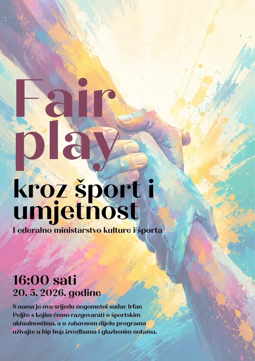 FMKS_GOV's tweet photo. Ovu srijedu družimo se s nogometnim sucem Irfanom Peljtom s kojim ćemo razgovarati o sportskim aktualnostima, a u glazbenom dijelu programa očekuju nas zabava uz hip hop izvedbe.

Vidimo se! ⤵️ https://t.co/IzfwV08wnQ