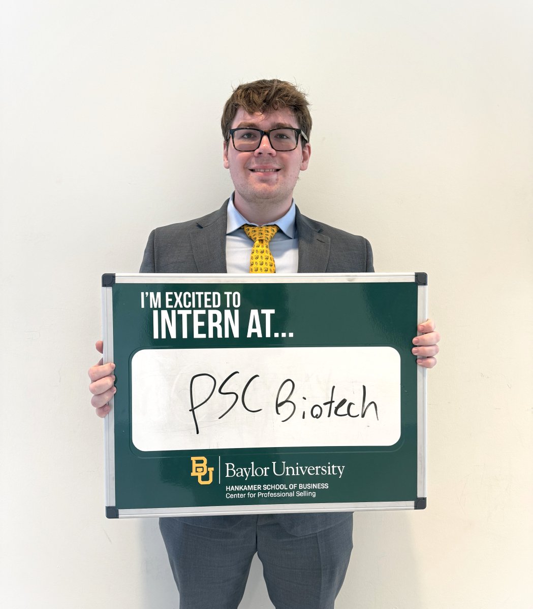 BaylorProSales's tweet photo. Big things ahead for Levi Lobbes this summer at PSC BioTech! #PSCBioTech #BaylorProSales https://t.co/g1IMiCGWH9