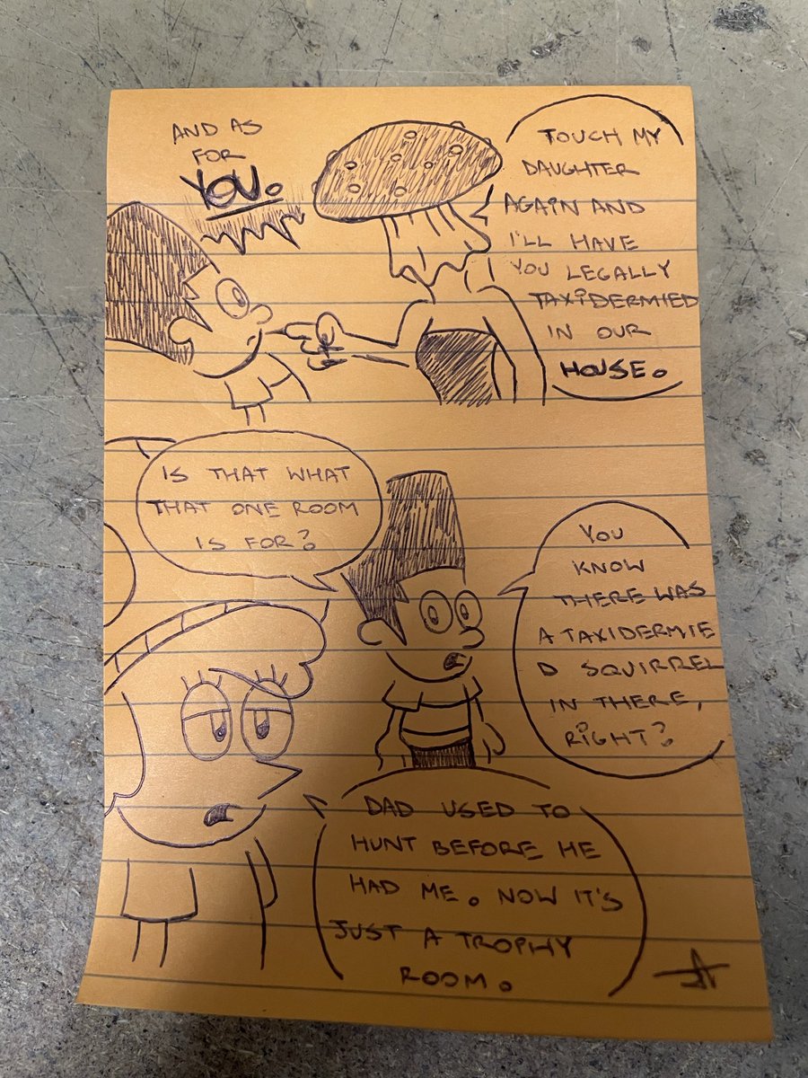 boxface_kid's tweet photo. Originally this was how Boxhead issue 4 was supposed to end but since I’m locked in on animating I’ll prob never complete it

So here’s more doodles of Shiitake and her Amanita mother
#boxhead https://t.co/Ss3ql2K3cX