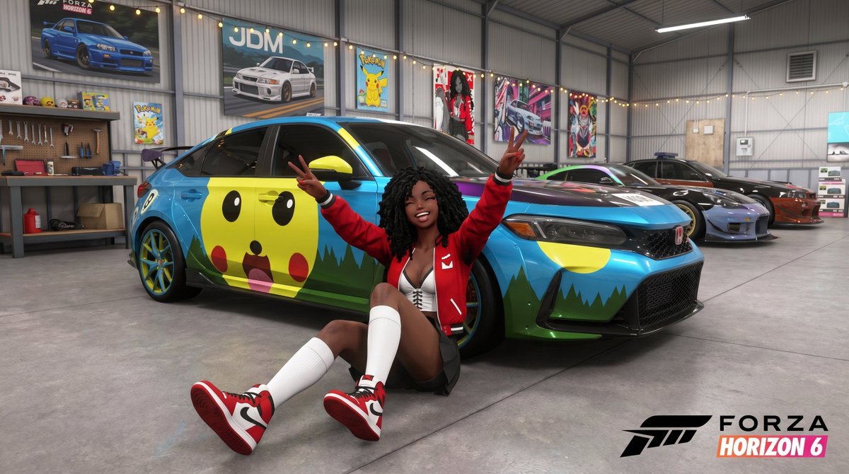 SenseiRu5's tweet photo. #FH6 #Forza #Pikachu #Pokemon #Honda https://t.co/y52PGg5sCP