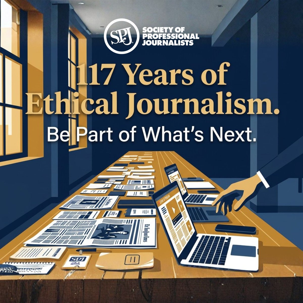 spj_tweets's tweet photo. Truth matters. Ethics matter. Journalism matters. 💪📰

For 117 years, SPJ has defended press freedom &amp; ethical reporting. Join the first 117 supporters helping protect the future of trustworthy journalism. 💌

🔗Donate today: https://t.co/mC4b1qsiPR https://t.co/M7jROaYxyl