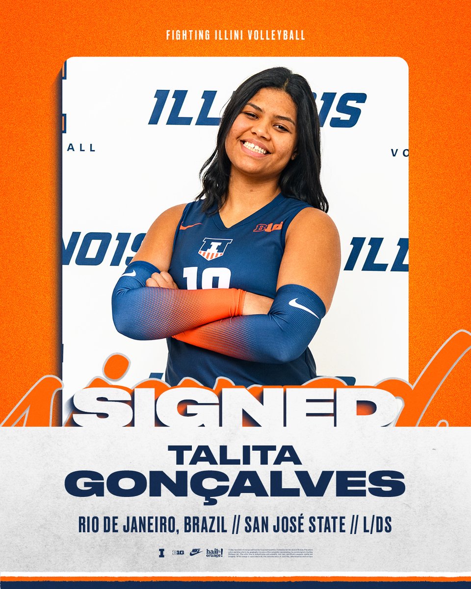 IlliniVBall's tweet photo. Welcome to Illinois, Talita Gonçalves!

🔸 Transfer from San José State
🔹 5'7" libero/defensive specialist from Rio de Janeiro, Brazil
🔸 Arrives with three years of eligibility https://t.co/j4hKdfdoMY