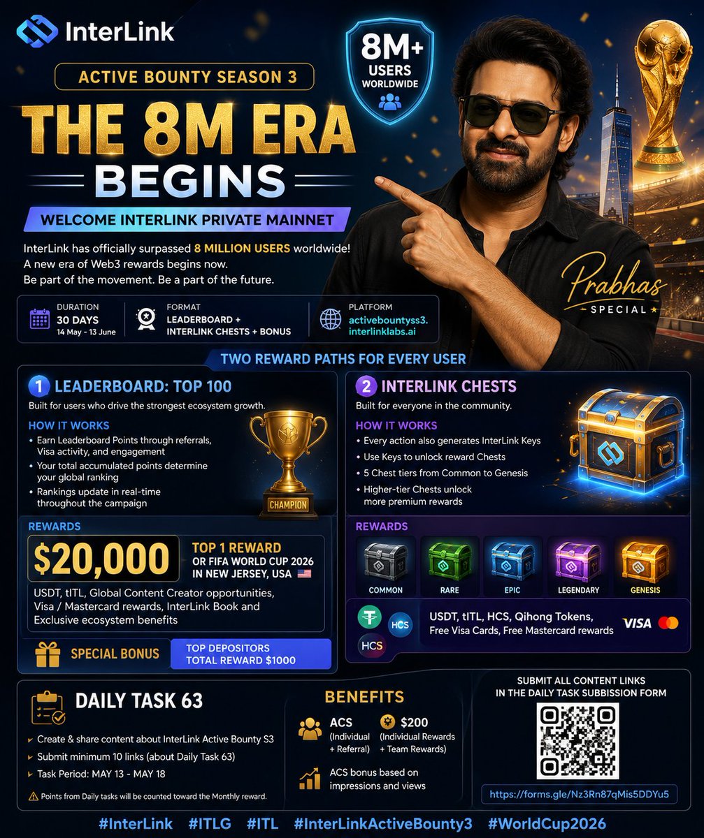 MeenaP271941's tweet photo. 🔥🌍 THE 8M ERA BEGINS with #InterLink 🚀

💥 8 MILLION+ USERS Worldwide
💎 ACTIVE BOUNTY SEASON 3 is LIVE
⚡ Welcome the upcoming INTERLINK PRIVATE MAINNET 
👑 Join the biggest Web3 reward campaign &amp; unlock massive opportunities!
#InterLink #ITLG #ITL #ITLX #imterlinkambassesor https://t.co/3w81OuITUj
